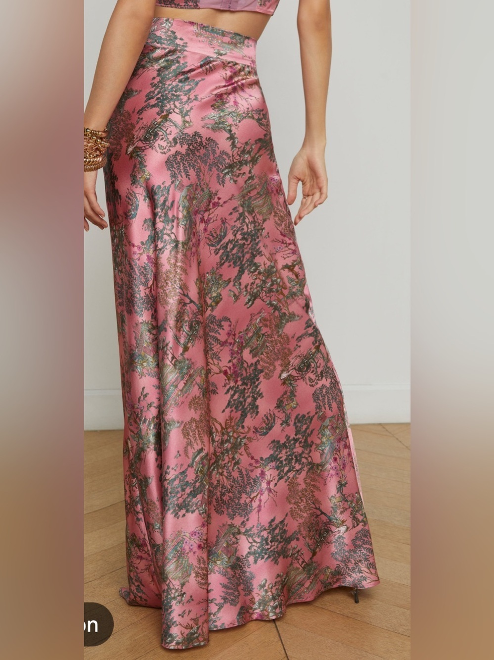 NWOT L'Agence Ryker silk maxi skirt floral chinoserie - Picture 5 of 11